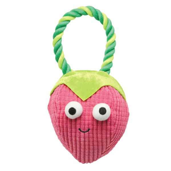 US1430 23 Strawberry Grriggles Happy Fruit Rope Dog Toy